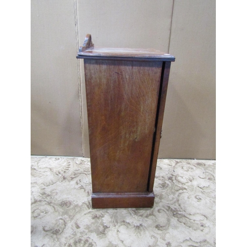 1237 - An Edwardian bedside cupboard with panelled door together with a small 19th century mahogany three t... 