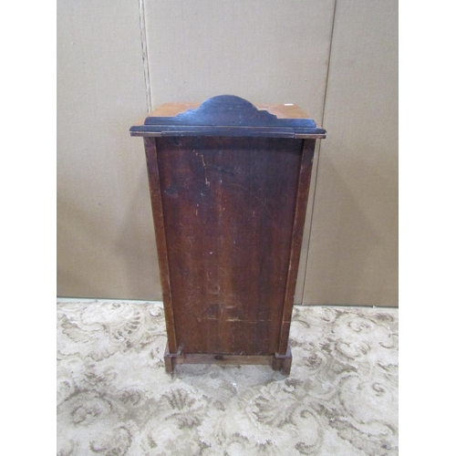 1237 - An Edwardian bedside cupboard with panelled door together with a small 19th century mahogany three t... 