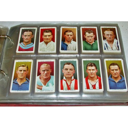 883 - Cigarette card album - containing examples of Players / Wills / Carreras / Churchmans - mostly footb... 