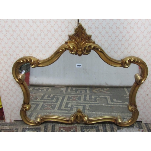 1327 - Pair of rococo style gilt wall mirrors with acanthus and scrolled detail, 70cm x 82cm