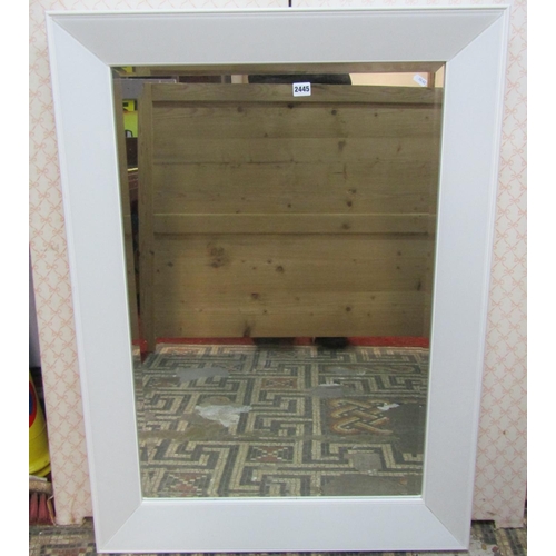 1335 - Contemporary wall mirror with bevelled edge mirror plate and painted frame, 110cm x 80cm approx