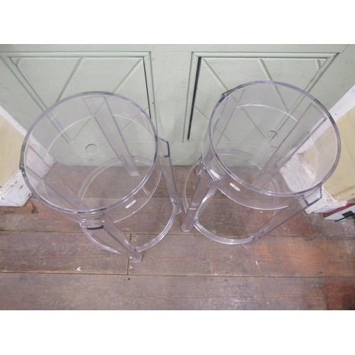 1441 - Charles Ghost by Kartell with Starck, A pair of late 20th century acrylic bar/kitchen ‘ghost’ stools... 