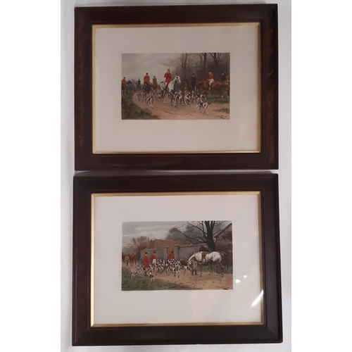 745 - After George Wright (1851–1916) - Two framed hunting prints in colours to include: 'Home' and 'The H... 