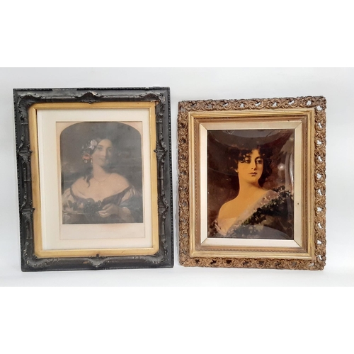 748 - Two 19th century framed portraits of ladies to include: a crystoleum in gilt frame; together with W.... 