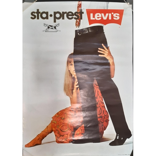 758 - Seven 1970s vintage Levi's Jeans posters, largest: 80 x 101 cm (7)