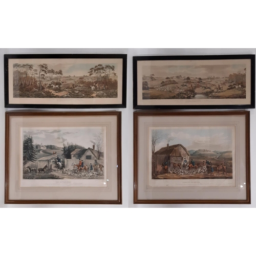 760 - Henry Alken and Thomas Sutherland - four framed hunting themed prints, to include: 'Going Out of Ken... 