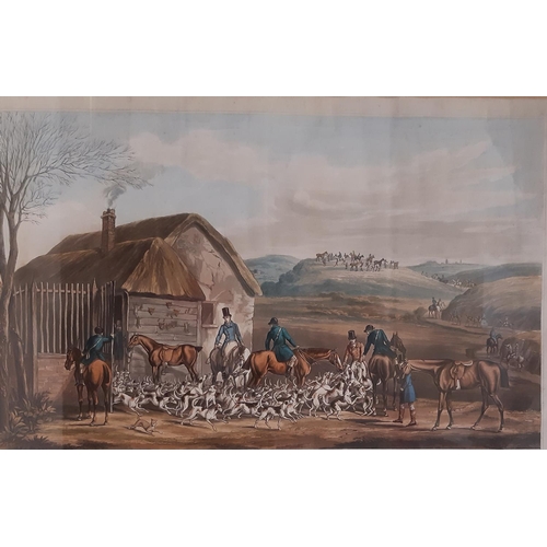 760 - Henry Alken and Thomas Sutherland - four framed hunting themed prints, to include: 'Going Out of Ken... 