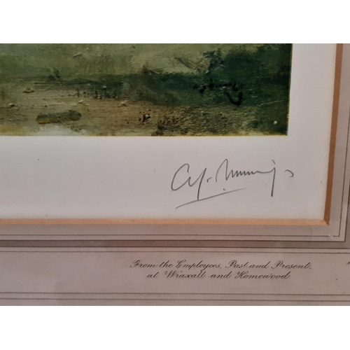 761 - Sir Alfred Munnings P.R.A. - 'Stanley Barker and The Pytchley Hounds' colour print signed lower righ... 