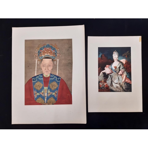 763 - A quantity of 20th century Beatrice D'Este Milano reproduction prints on silk and canvas of Asian ar... 