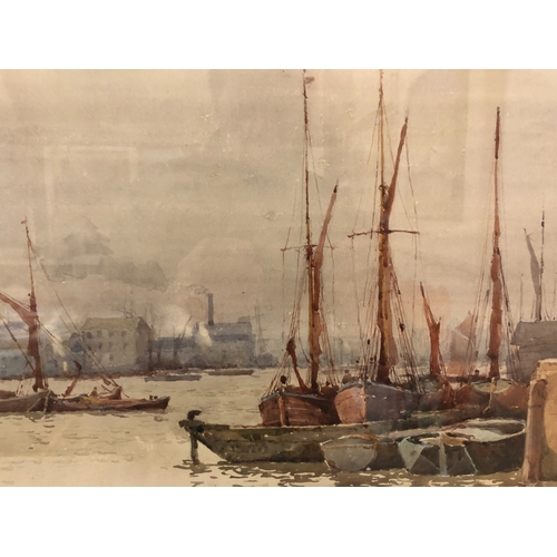 781 - Margaret Bernard (19th-20th century) - Harbour Scene, watercolour, artist's name inscribed to label ... 