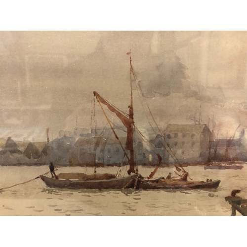 781 - Margaret Bernard (19th-20th century) - Harbour Scene, watercolour, artist's name inscribed to label ... 