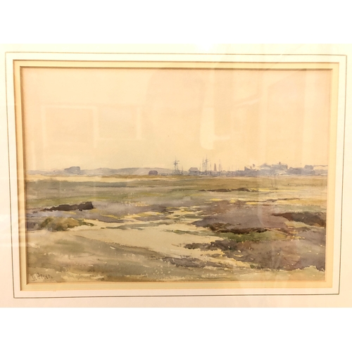 782 - David Gould Green R.I. (BRITISH, 1854-1917) - 'Rye Marshes, Early Morning', watercolour on paper, si... 