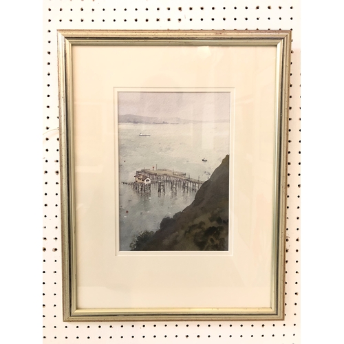 785 - Gareth Thomas - 'Mumbles Pier from Mumbles Head' watercolour and bodycolour on paper, signed lower r... 