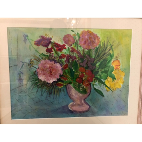 787 - Eight paintings of flowers by different artists, to include: P. Morgan - two watercolours, largest f... 