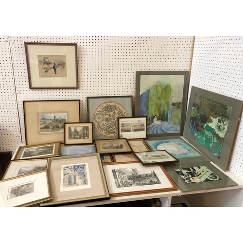 792 - Eighteen 19th-20th century framed prints and paintings to include: Elizabeth Barnes - limited editio... 