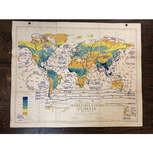 796 - The London Geographical Institute - Nine maps to include six on Europe: Summer Climate, Winter Clima... 