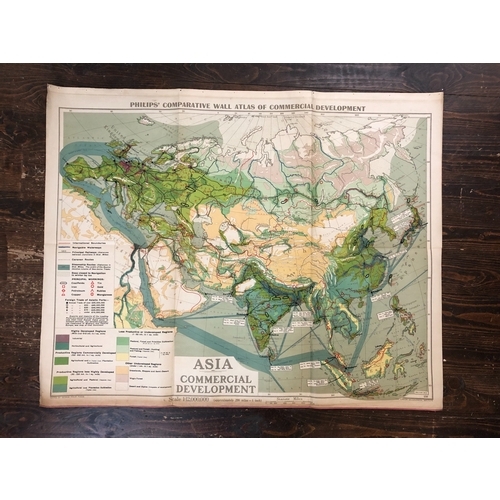 800A - The London Geographical Institute - Eight maps on Asia to include: Winter Climate, Vegetation, Summe... 