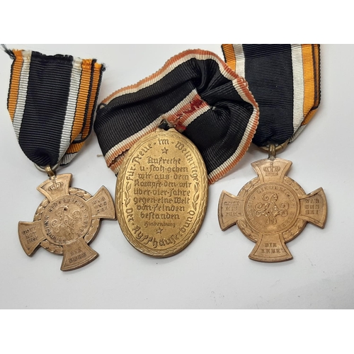 476 - An interesting mixed group of Prussian / WW1 period German medals / awards Imperial Prussian Flander... 