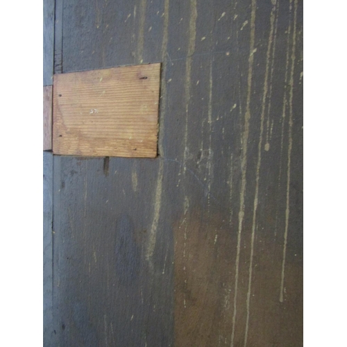 1353 - Antique Welsh oak freestanding corner cupboard in two sections.  Astral glazed upper door and furthe... 