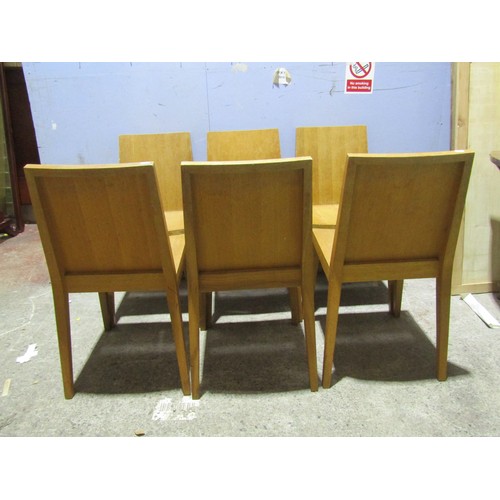 1363 - A set of six Habitat ‘Ruskim’ model pale oak dining chairs