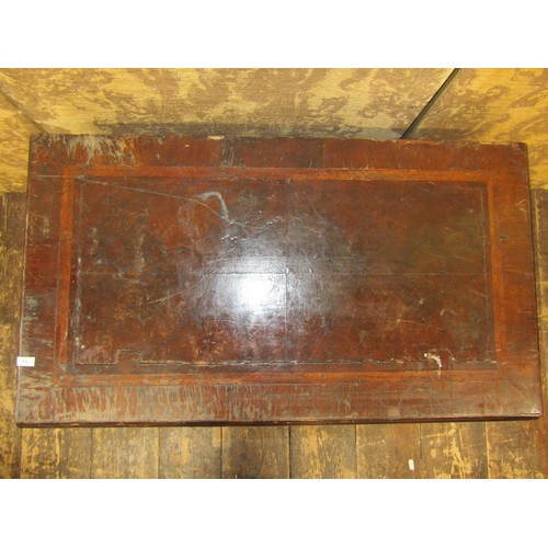 1478 - An antique walnut coffer with herringbone banding on bracket supports, 46cm high, 76cm x 43cm