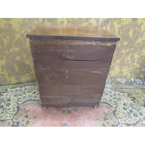 1486 - A small Georgian mahogany side cupboard enclosed by two frieze drawers and pair of doors with string... 