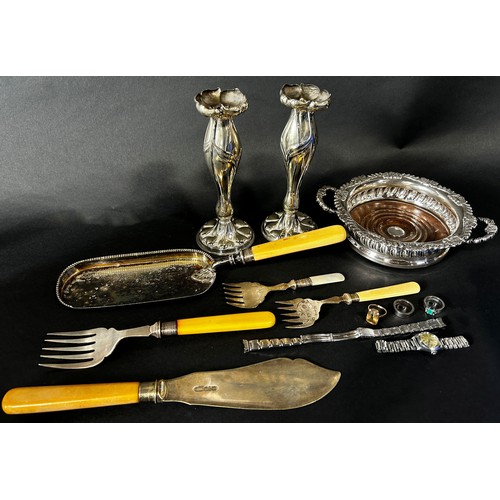 208 - A selection of good quality silver plated items including a Rococo style dressing table mirror with ... 