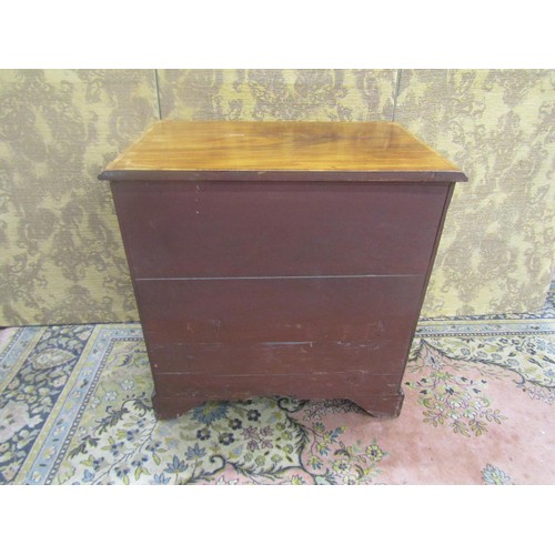 1514 - A George III style mahogany chest of for graduating long drawers of diminutive proportions, with str... 