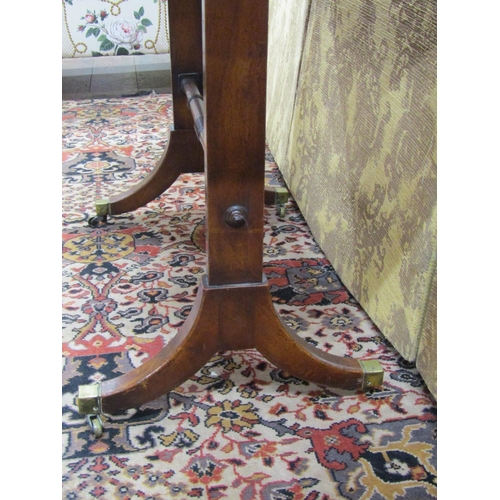 1521 - A Georgian style walnut sofa table, fitted with two frieze drawers over stretcher base, 73cm high, 1... 