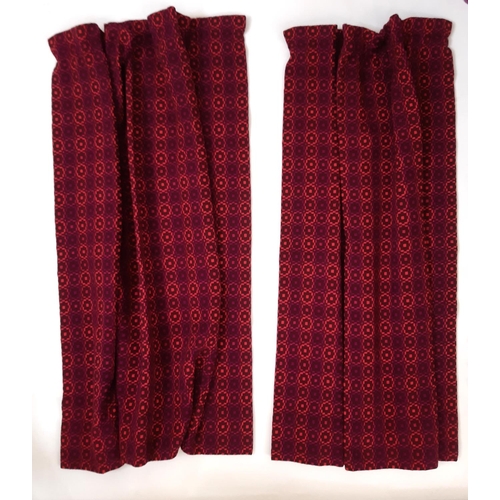 897 - Pair of curtain panels made in a simple style with narrow tape heading, unlined, of welsh blanket ty... 