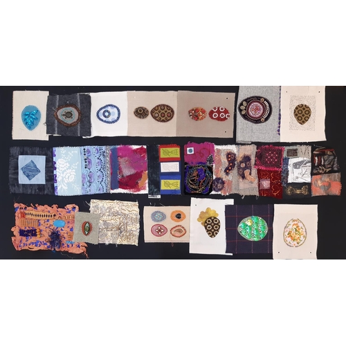 906 - An interesting collection of approx 80 small hand made contemporary textile works from a craft studi... 