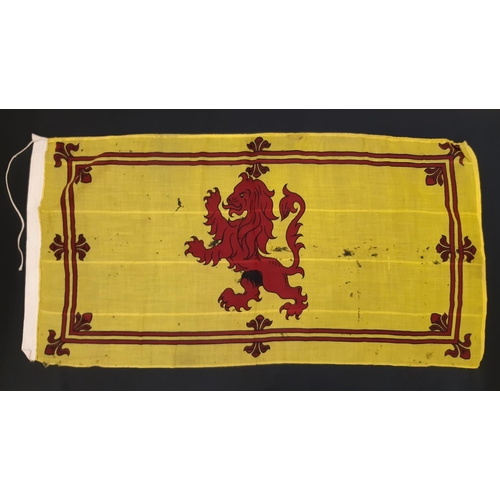 910 - Four vintage flags comprising Union flag , Royal banner of Scotland, Flag of Wales and the Royal Nav... 