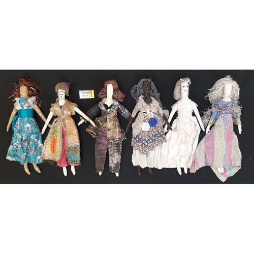 917 - Large hamper (80x44x44cm) containing a collection of colourful hand crafted rag dolls (20) including... 