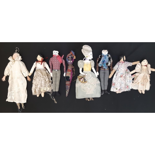 917 - Large hamper (80x44x44cm) containing a collection of colourful hand crafted rag dolls (20) including... 