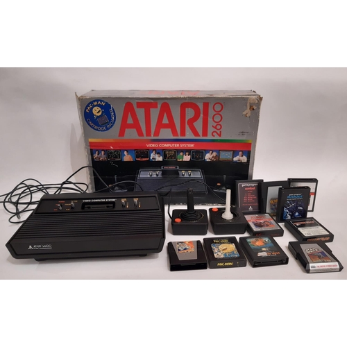 922 - 1980’s boxed Atari 2600 home video game console with 10 games including Pacman, Star Raiders, Super ... 