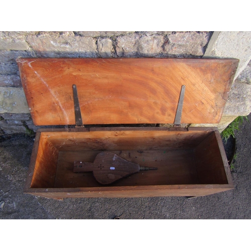 1162 - A simple antique elm country made six plank coffer 54 cm high x 94 cm wide x 30 cm deep together wit... 