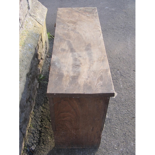 1162 - A simple antique elm country made six plank coffer 54 cm high x 94 cm wide x 30 cm deep together wit... 