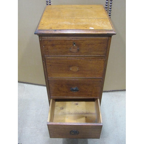 1184 - A 19th century oak chest  four pedestal chest set on bracket feet, 102 cm high x 49 cm wide x 48 cm ... 