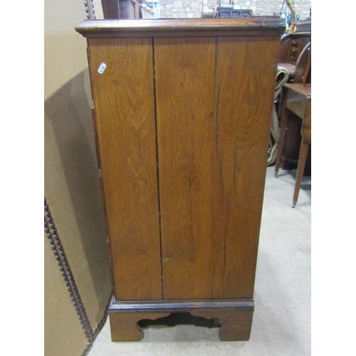 1184 - A 19th century oak chest  four pedestal chest set on bracket feet, 102 cm high x 49 cm wide x 48 cm ... 