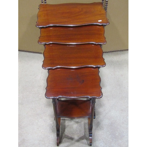 1190 - A Edwardian mahogany quartetto nest of tables in the Georgian style, the larger example 64 cm high x... 