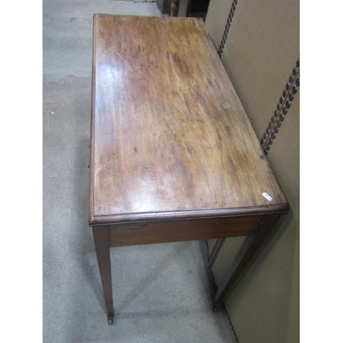 1192 - A late 19th century mahogany side table fitted with two frieze drawers with inlaid crossbanded detai... 