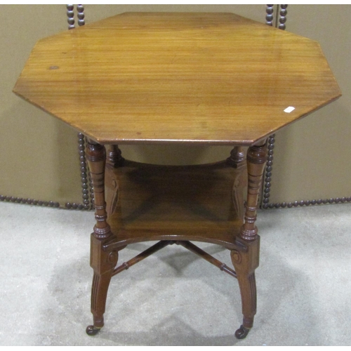 1302 - A late  Victorian occasional table of octagonal form