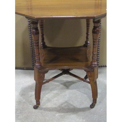 1302 - A late  Victorian occasional table of octagonal form