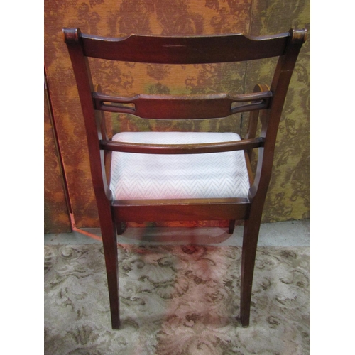 1252 - A set of six (4&2) reproduction Regency style bar back dining chairs with drop in upholstered seats ... 