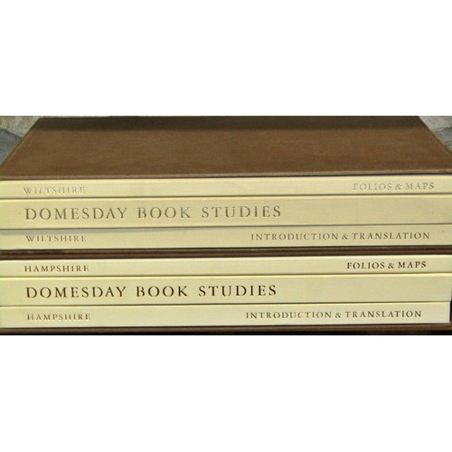 830A - Folio Doomsday Books 1980s - one of Wiltshire (cover slightly damaged) the other of Hampshire (as ne... 