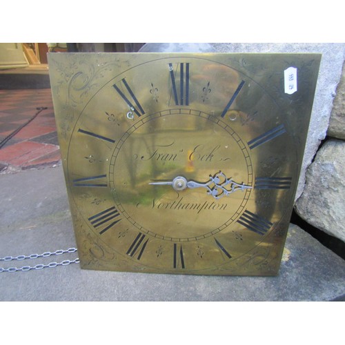 1422 - 18th century oak longcase the square brass dial enclosing a 30 hour movement with single hand pointe... 