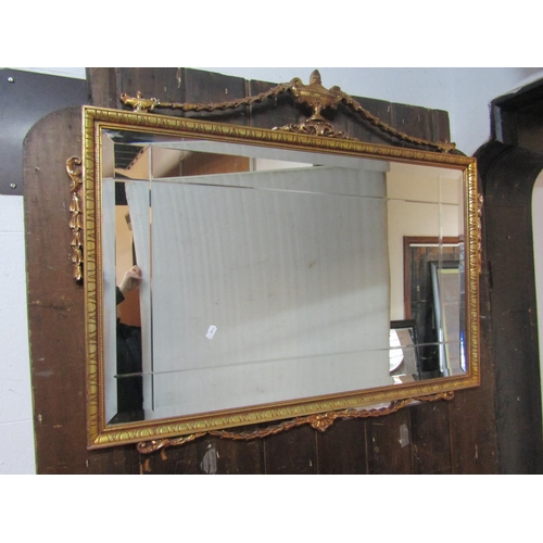 1318 - A reproduction Adams style wall  mirror the rectangular bevelled plate within a egg and dart moulded... 