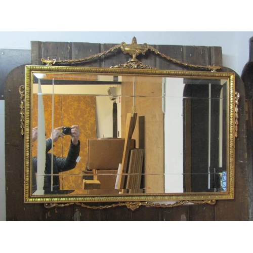 1318 - A reproduction Adams style wall  mirror the rectangular bevelled plate within a egg and dart moulded... 