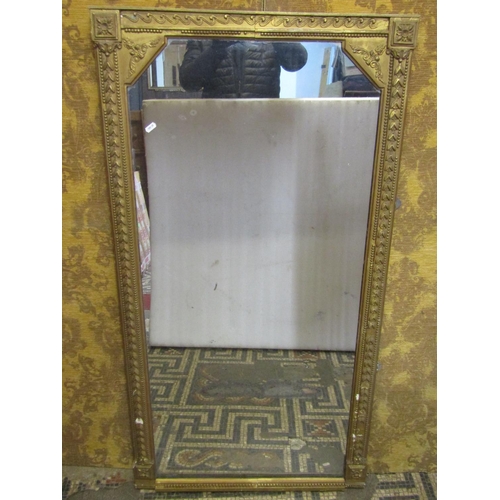 1334 - A 19th century gilt framed wall mirror with repeating trailing harebell bead and floral detail, 132 ... 