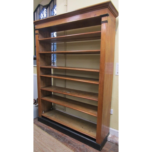 1429 - 19th century fruitwood sectional open bookcase, with seven adjustable shelves, 167cm wide x 211cm hi... 